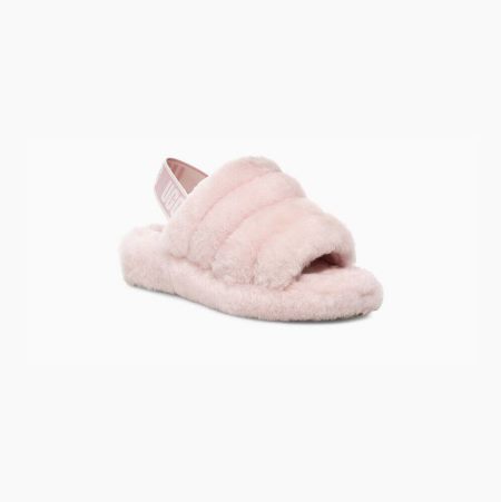 UGG Fluff Yeah Grey Pink Slides for Women (UZLR31028)